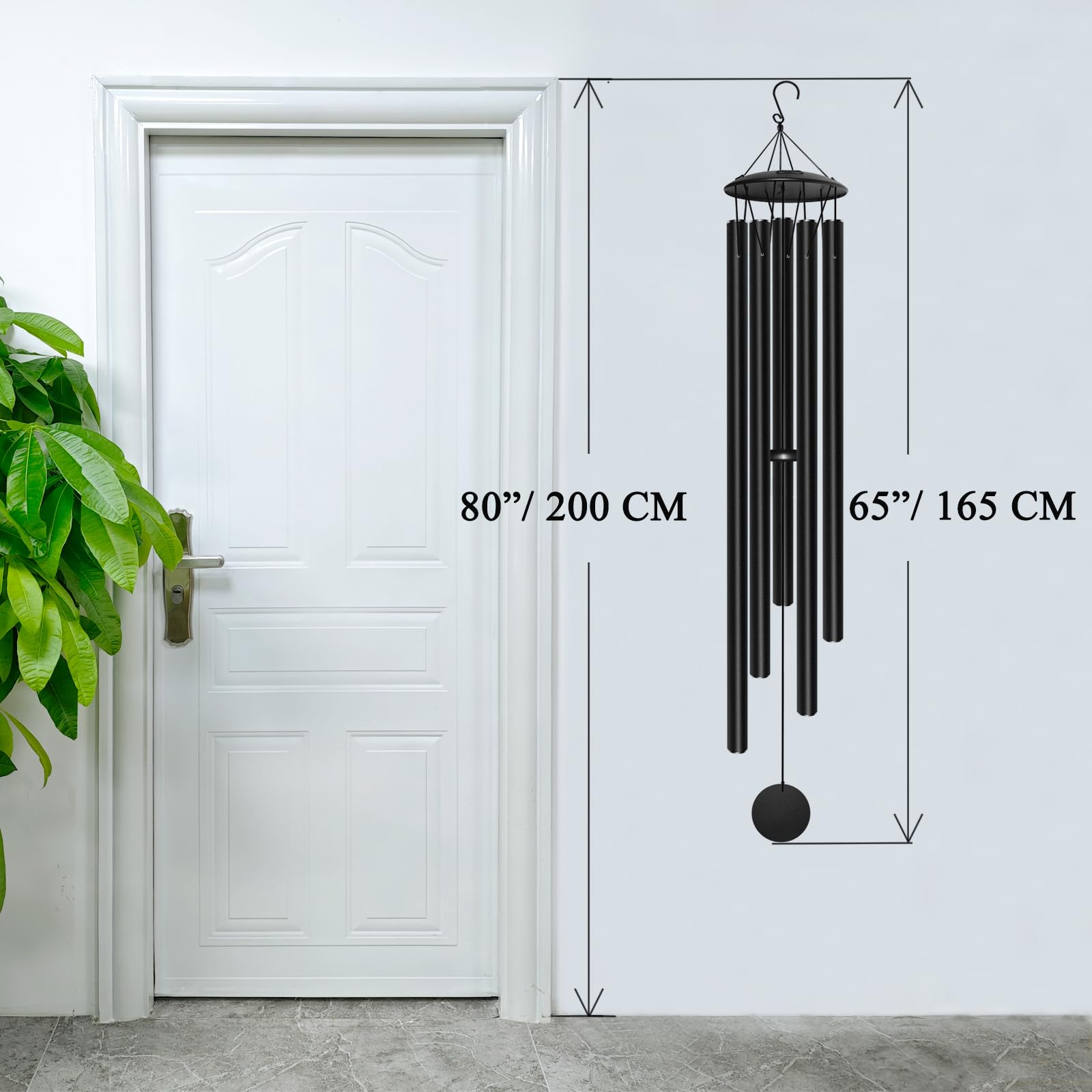 Großes Windspiel für draußen mit tiefem Klang, 165 cm, für Veranda, Garten, Terrasse, Balkon oder Gedenkraum, Gedenk- und Beileidsgeschenk zum Verlust eines geliebten Menschen