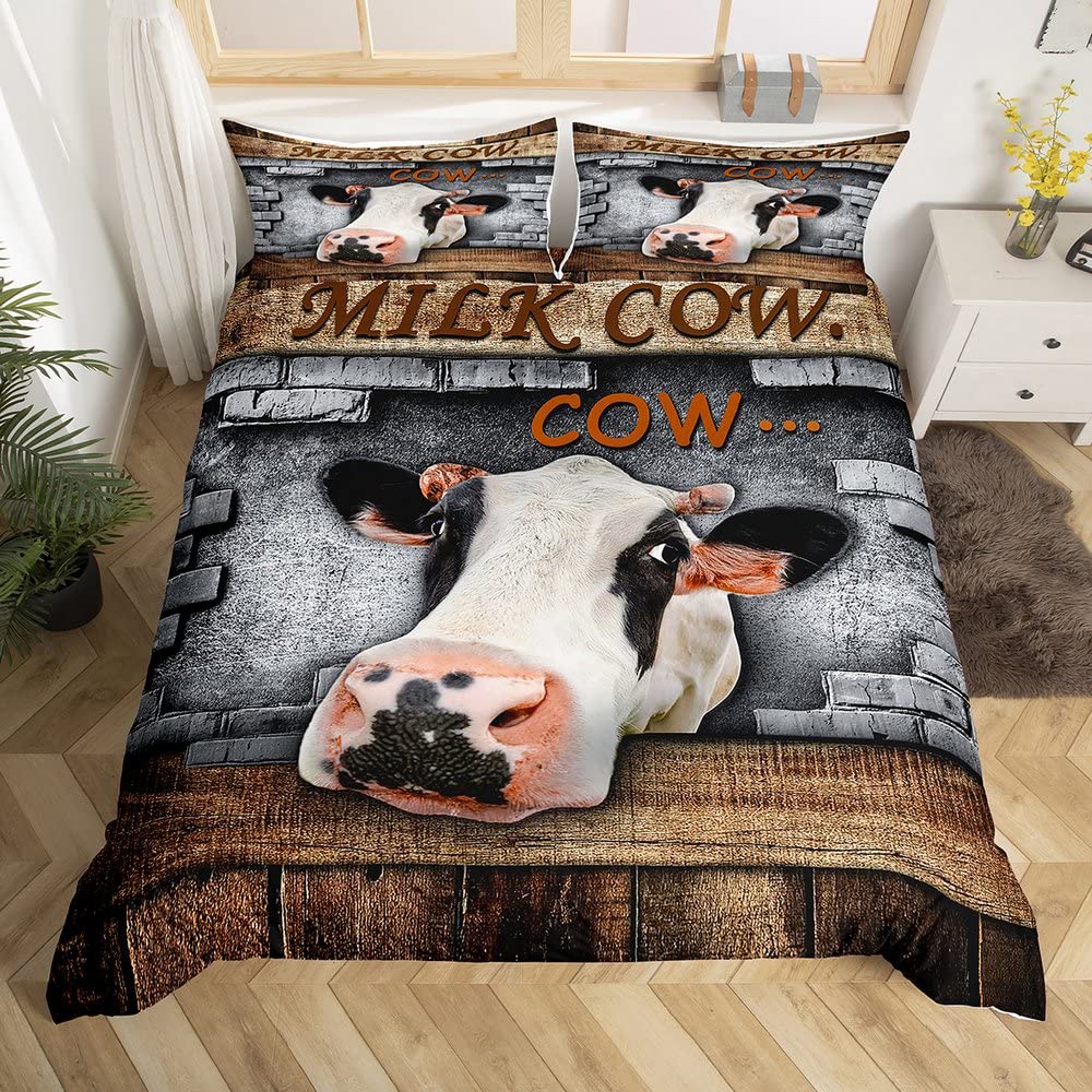 Parure de lit vache 3D pour transformer la chambre des enfants en cabine forestière