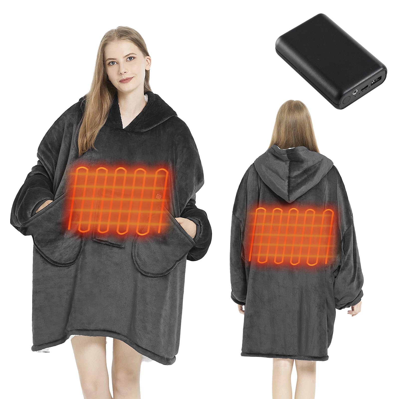Homemate Heated Wearable Blanket Hoodie