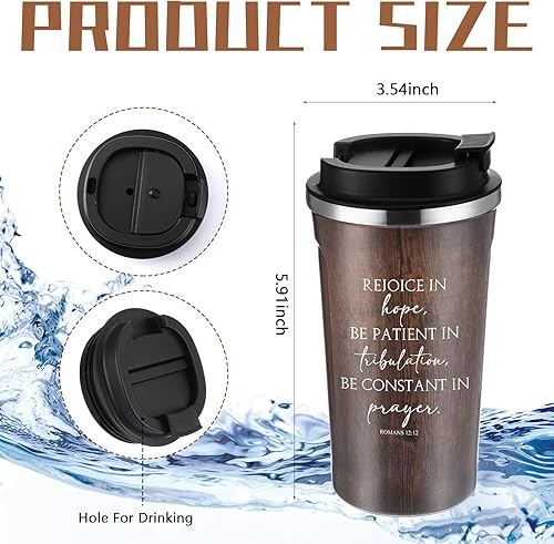 Miniatura 9 de Meanplan Juego de 10 vasos de regalo cristiano con versículo de la Biblia, vaso religioso de acero inoxidable de 20 onzas, vaso religioso con