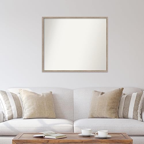 Miniatura 4 de Amanti Art Espejo de baño blanco para sobre el fregadero, 31 x 37 pulgadas, espejo de tocador rectangular con cuña de madera dura, marco de madera