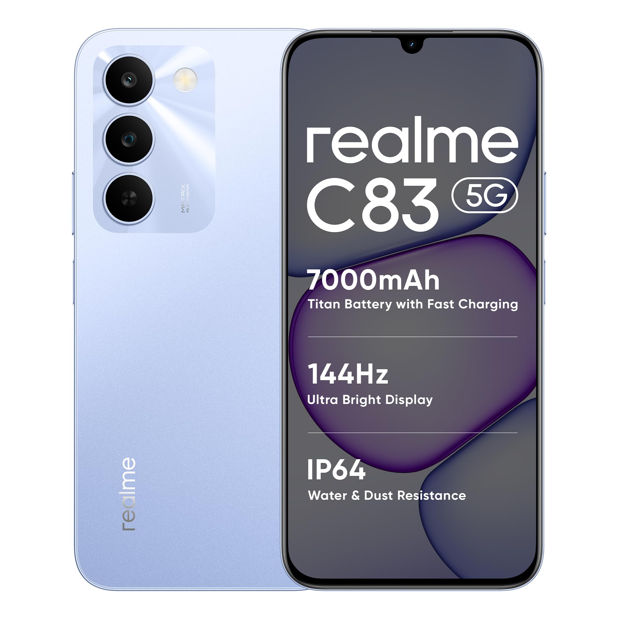 realme C83 5G Smartphone, front and back view