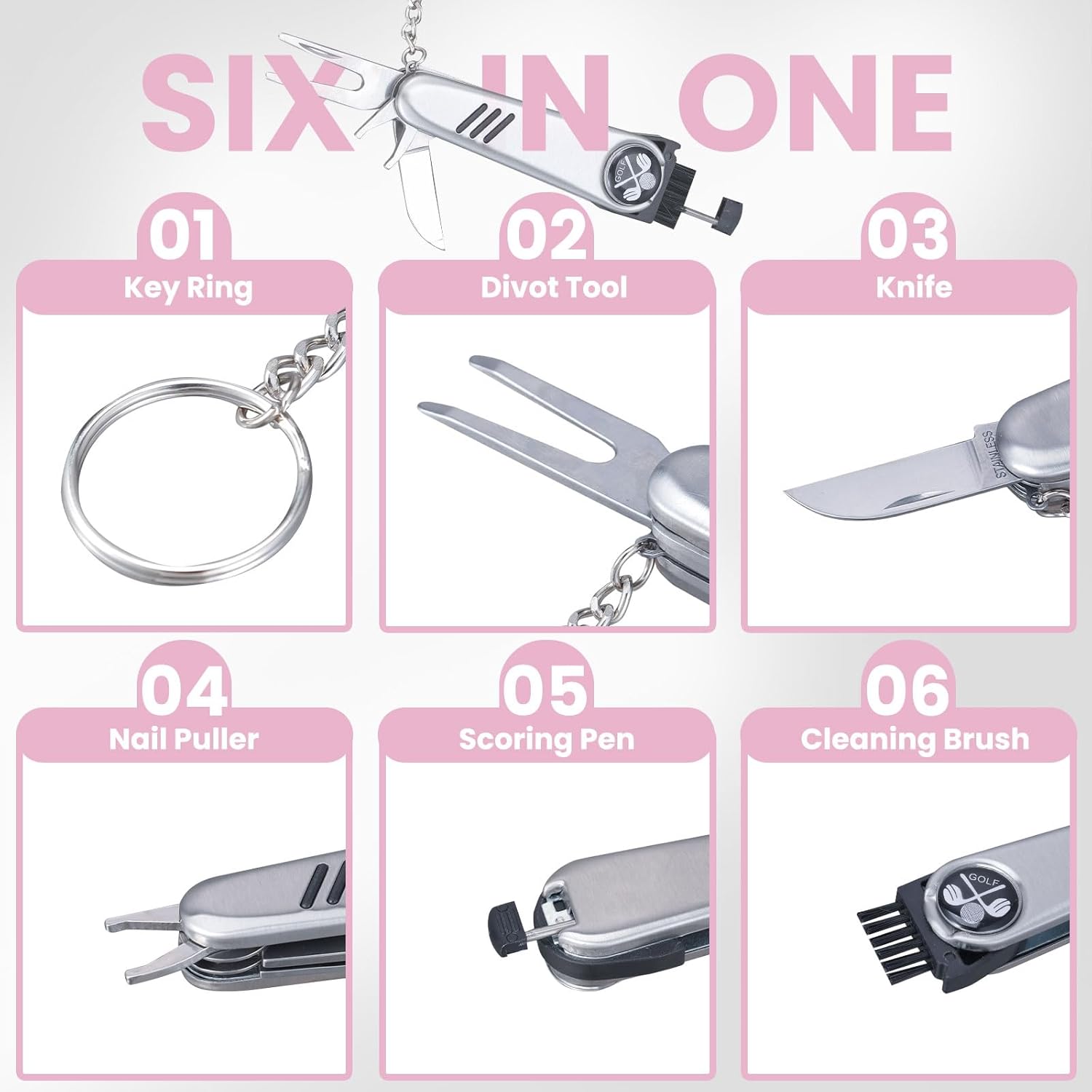 Golf Gifts for Men and Women,Golf Accessories Set with Hi-End Case,Golf Balls,Golf Tees,Golf Multifunctional Divot Tool,Rangefinder Golf Brush,Golf Scorer，Golf Ball Clamp