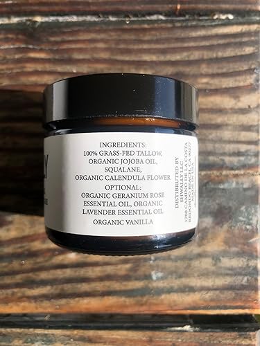 Miniatura 8 de Tallow & Squalane - Bálsamo facial no comedogénico  Crema hidratante paleo y primaria  100% sebo alimentado con hierba, escualano y flores de