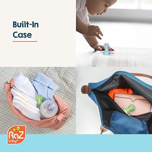 Miniatura 5 de RaZbaby Keep-It-Kleen - Paquete de 2 chupetes para bebé, se cierra cuando se cae, pezón de ortodoncia de silicona sin BPA, ideal para viajes, el
