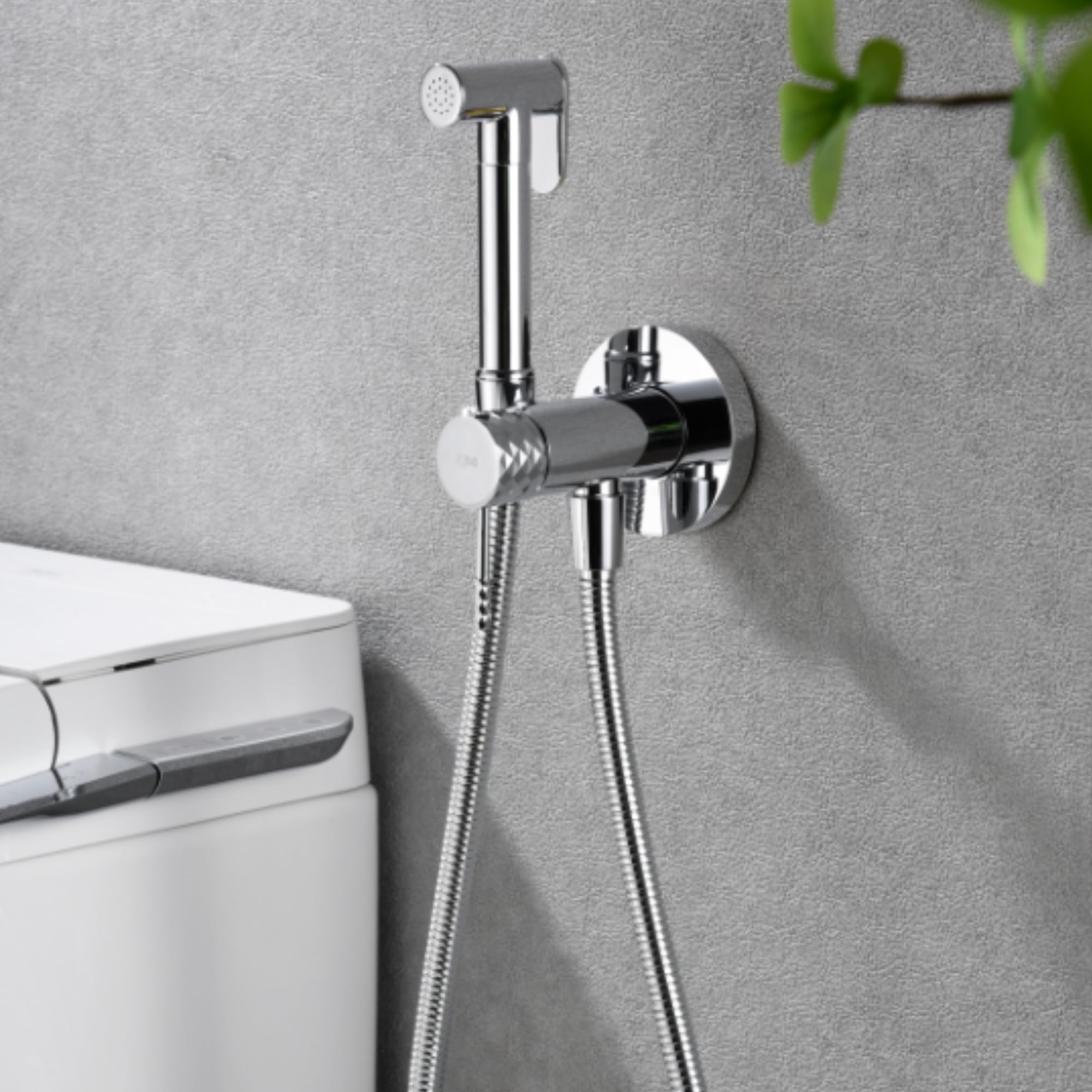 IMEX - prysznic bidetowy z ciepłą i zimną wodą, chromowany, bidet, wbudowany kran do toalety, higieniczna jednouchwytowa głowica prysznicowa do toalety, zamiennik kranu bidetowego, seria Genua