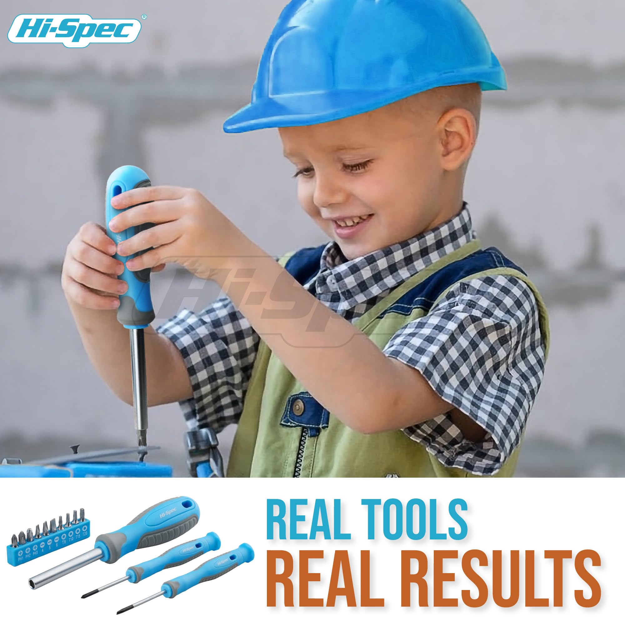 Hi-Spec Blue Beginner Tool Kit Set including Metal Box, Complete Real Hand Tools for DIY Starters Kids, Home Repairs, Crafts - Image 4