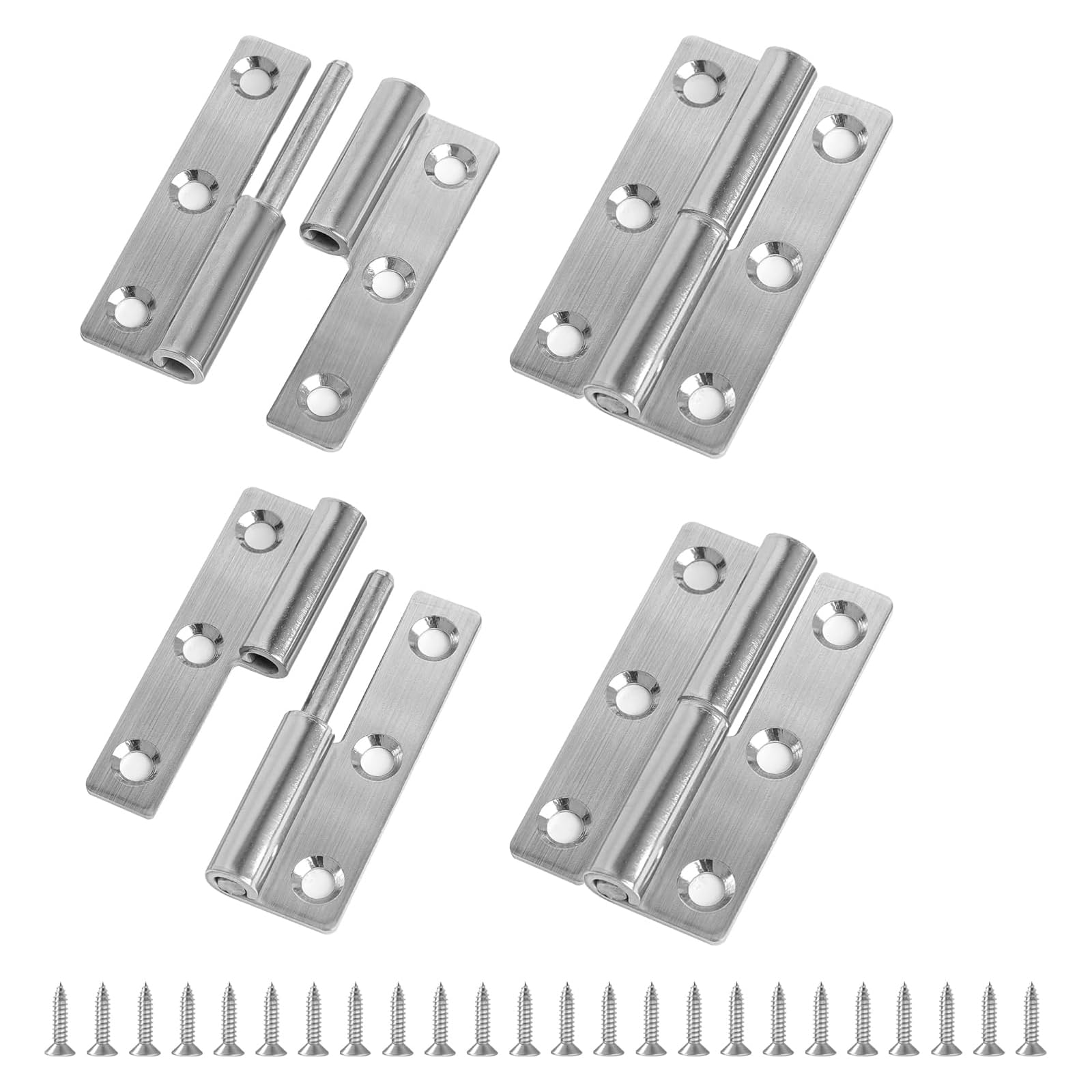 FXSDYHY 4pcs Lift Off Door Hinges,Stainless Steel Hinges,Removable Hinges for Indoor,Exterior Doors,Furniture,Cabinets (2.5inch (2pcs Left + 2pcs Right)