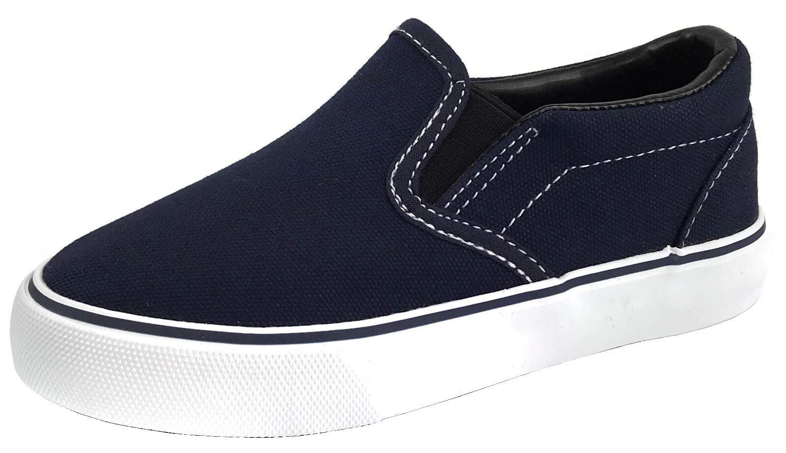 Kid's Classic Slip On Canvas Sneaker Skater Shoes Boys and Girls Slide On School Shoe