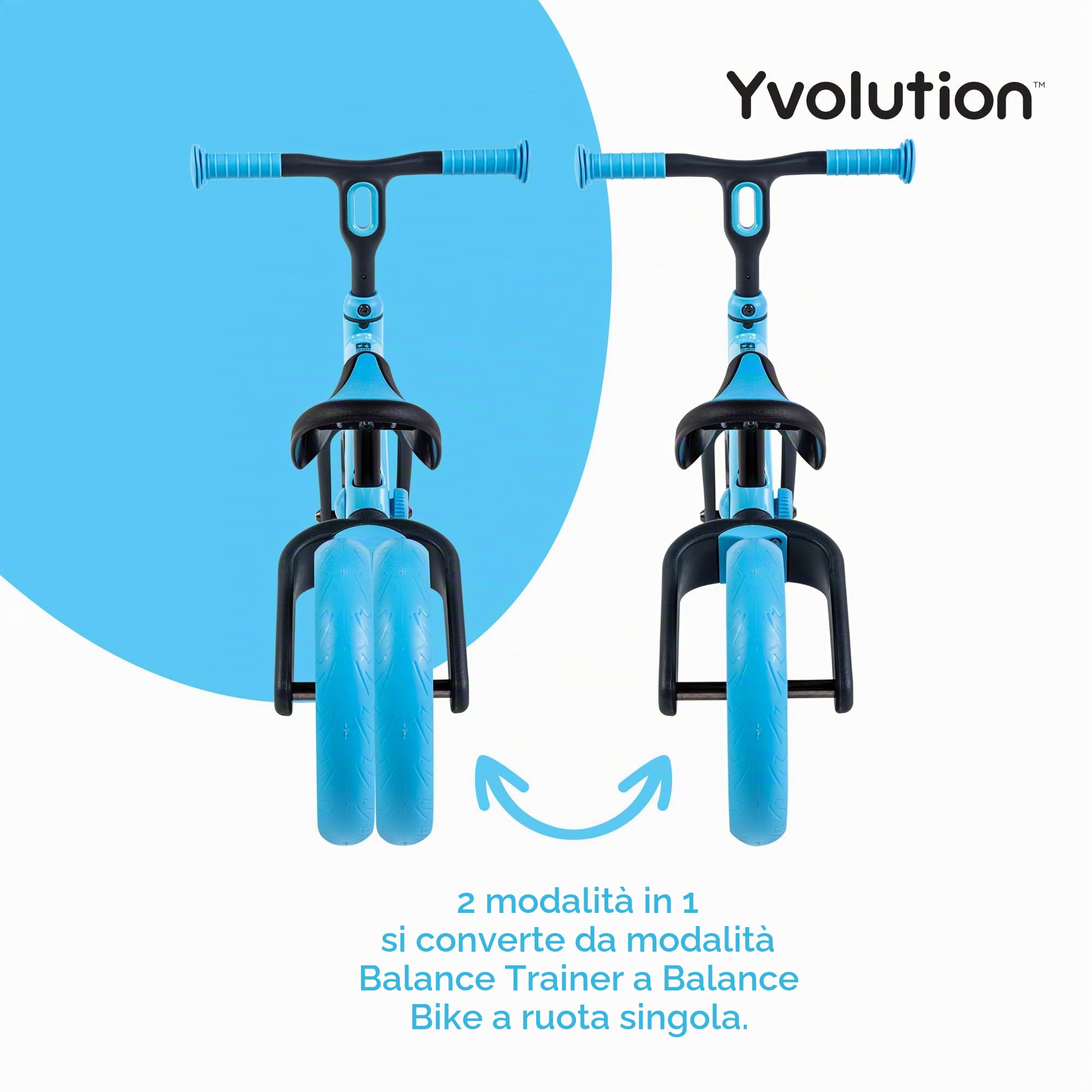 Yvolution Y Velo - Bicicletta senza pedali per bambini, con ruote da 22,9 cm, senza pedale, per apprendimento precoce, con 3 ruote regolabili, regalo per bambini di 18 mesi, 2, 3, 4, 5 anni