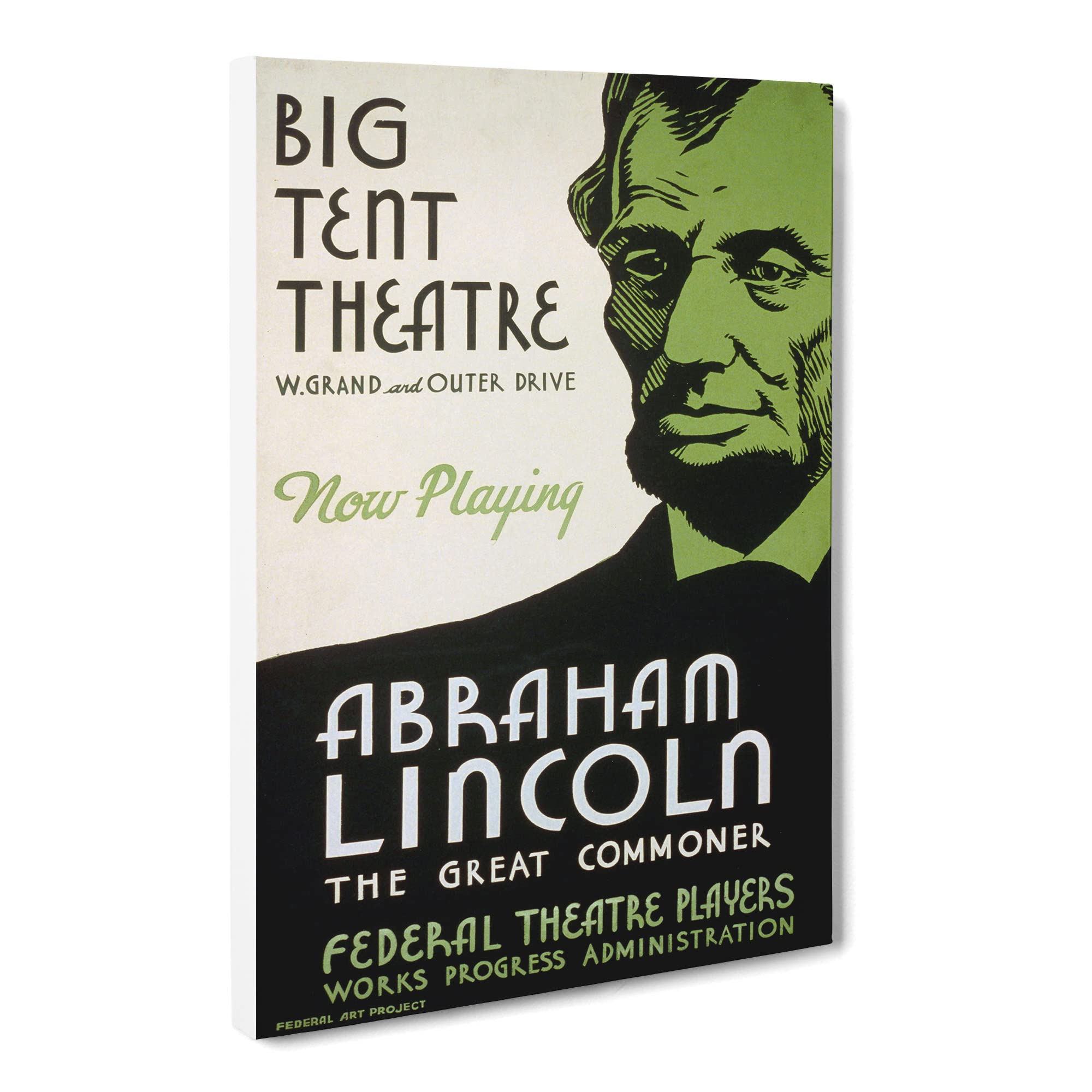 Wpa Abraham Lincoln Theatre Poster Canvas Print, Mixed, 25L x 50W cm