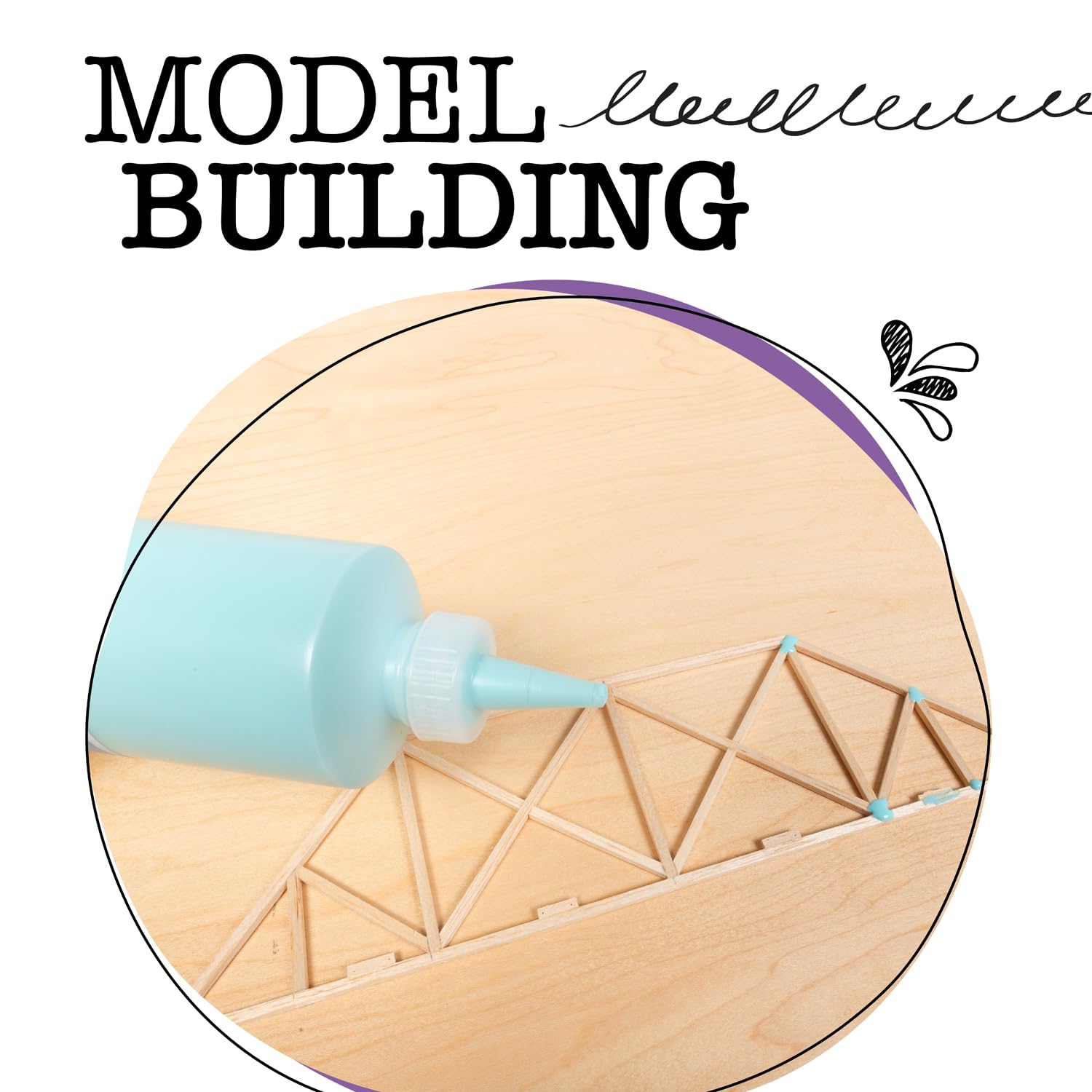 Pitsco Education 16 oz. Blue Structures Glue, Non-Toxic, Latex-Free Glue, Ideal Glue for Balsa Towers, Bridges, and Airplanes, Modelling Glue, Package Contains one 16 oz. Bottle - Image 4