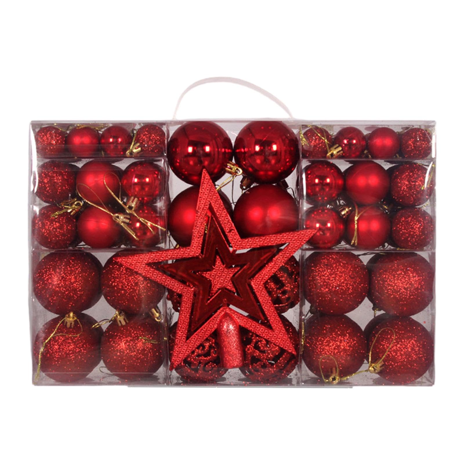 101 Palline di Natale per Feste, Stelle, Lavoretti, Riutilizzabili, Leggere, Da Appendere, Ideali per Decorazioni, Rosso