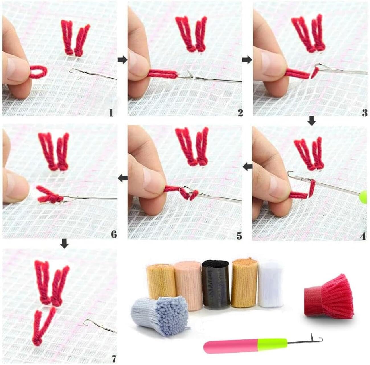 Animal Diy Kit Gancho De Pestillo Conejo De Dibujos Animados Kits De Ganchillo Para Hacer Alfombras，Juego De Bordado,Kit De Ganchillo Para Principiantes，Manualidades De Costura Para D 21x29in