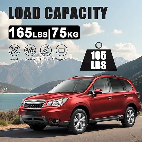 Miniatura 6 de Juego de barras transversales para portaequipajes de techo 2009-2013 para Subaru Forester Aluminio Negro Reemplazar el número E361SSC300