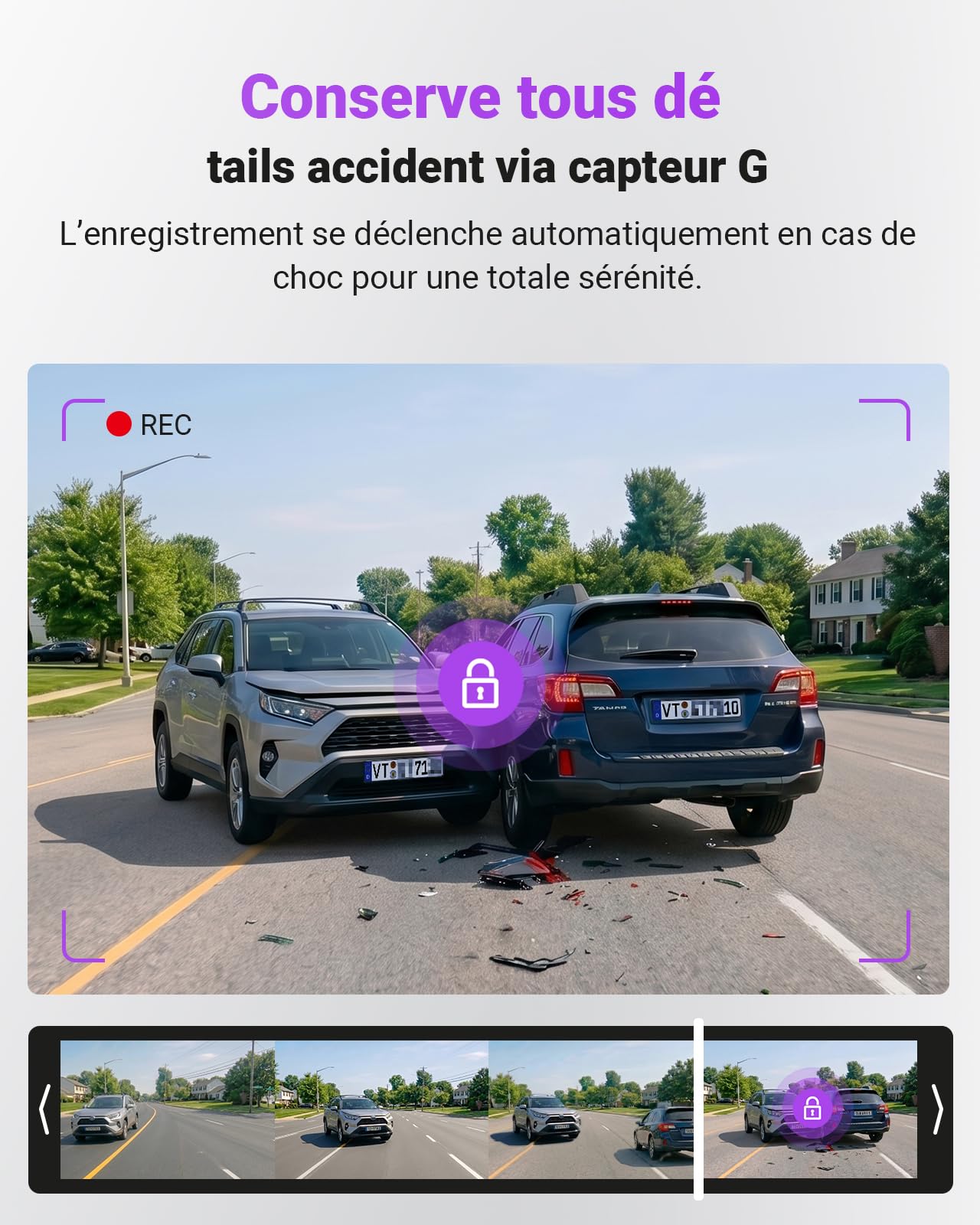 VANTRUE S1 Pro Dashcam Avant Arrière 2,7K+1080P 60fps,Caméra Embarquée Vision Nocturne STARVIS 2 HDR, WiFi 5GHz GPS,Mode stationnement 24h,Supercondensateur,CapteurG,Enregistrement cyclique,Max 512 Go