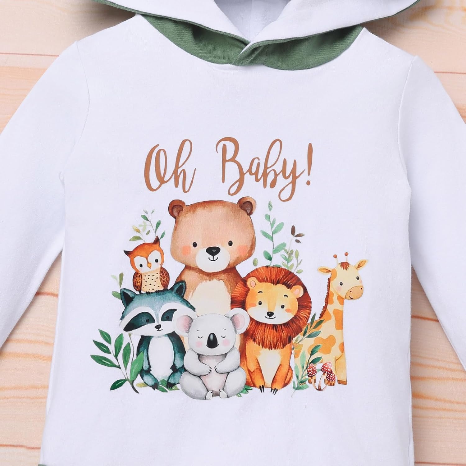 IBTOM CASTLE Baby Boy Clothes Infant Baby Boy Fall Winter Clothing Animal Prined Long Sleeve Hoodie Romper + Long Pants - Image 9