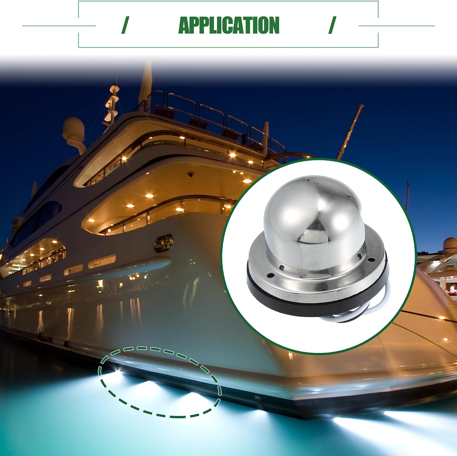Motoforti Universal Interior Boat Navigation Lights, Marine Boat Lights for Pontoon Boat Yacht, Waterproof, ABS Metal, Silver Tone Shell, 1 Set