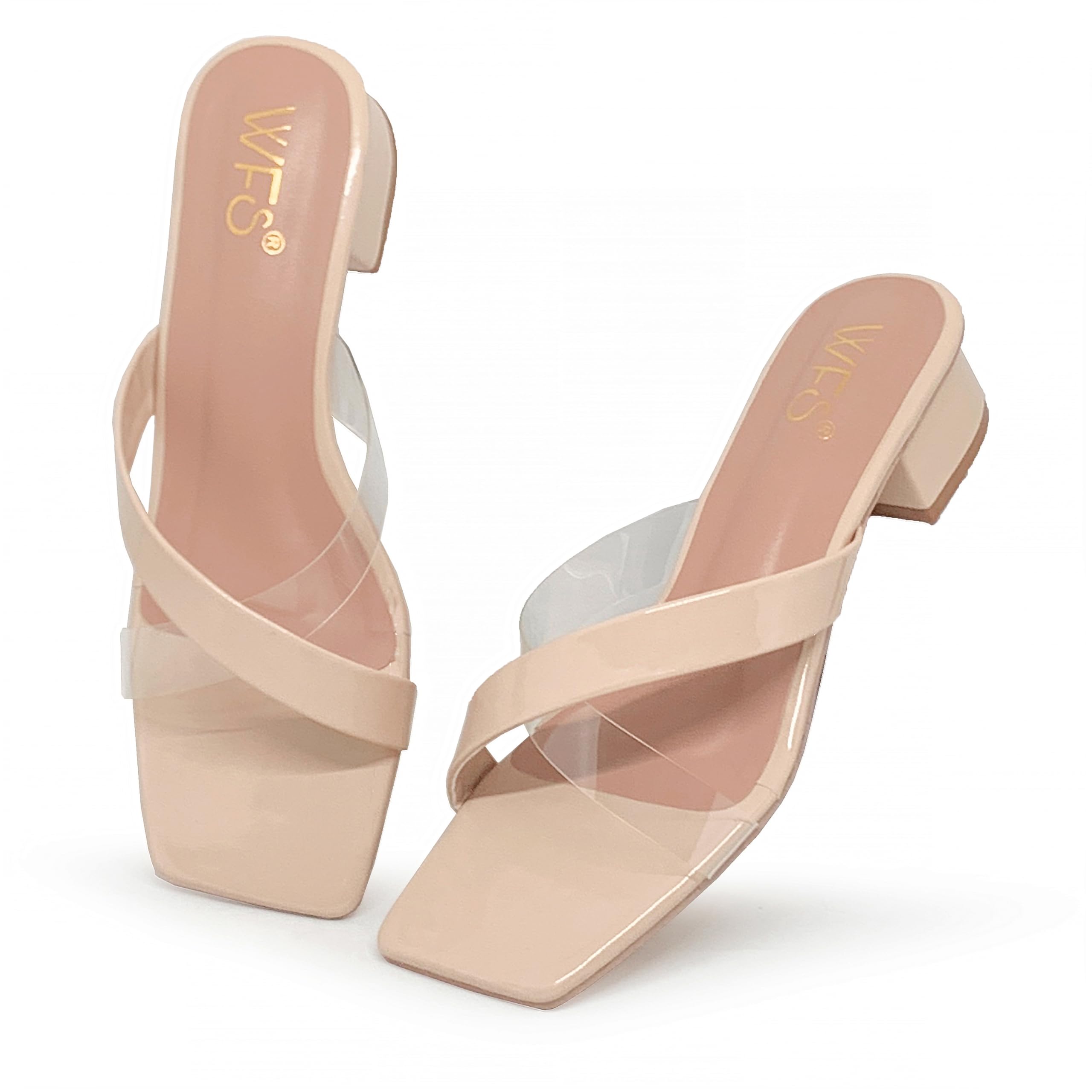 Women 2 Inch Block Heel Cross Straps Fashion Sandal-image-44