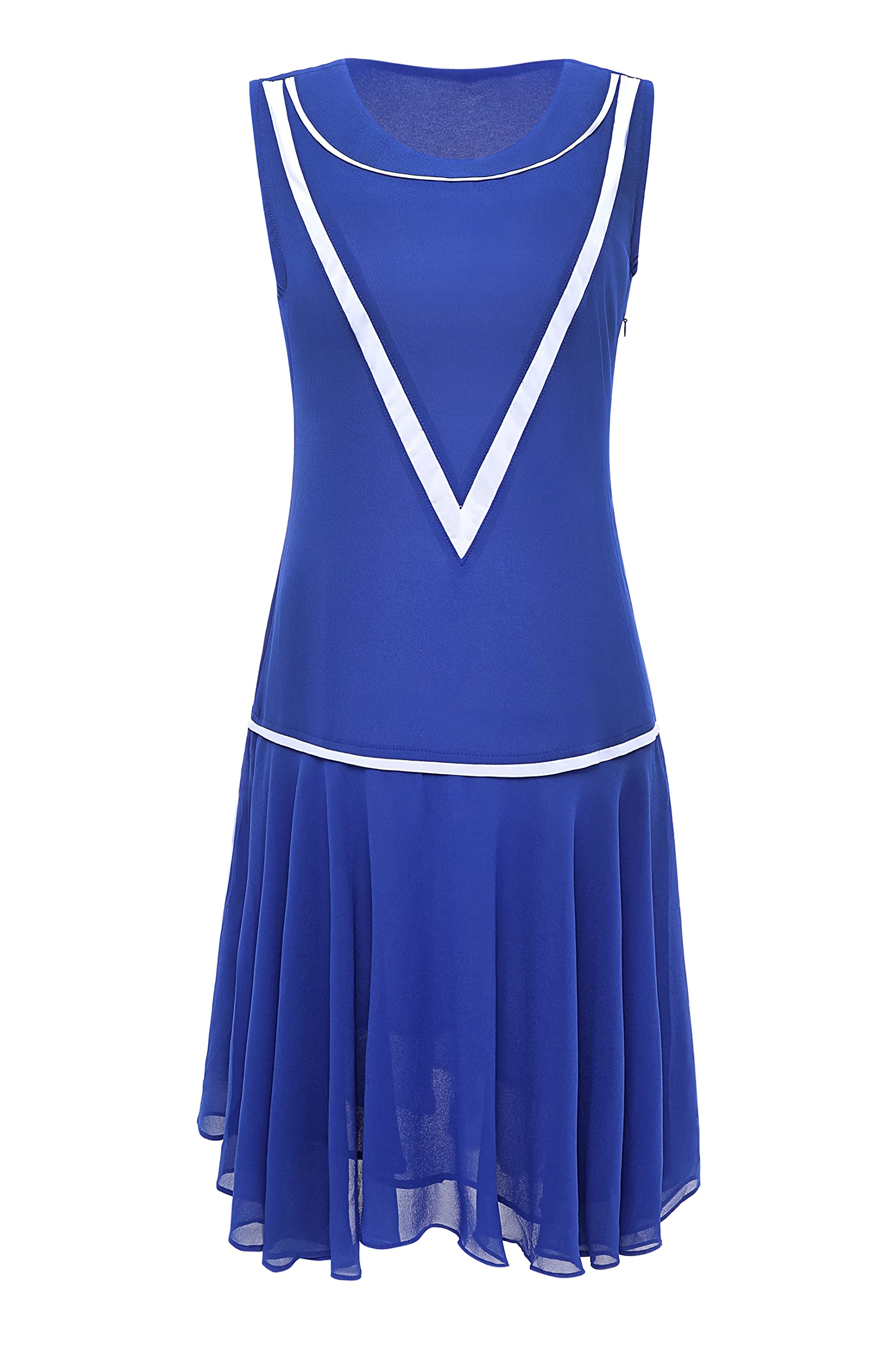 BABEYOND Robe pour femme inspirée des années 1920, style garçonne, taille basse, sans manches, en mousseline de soie