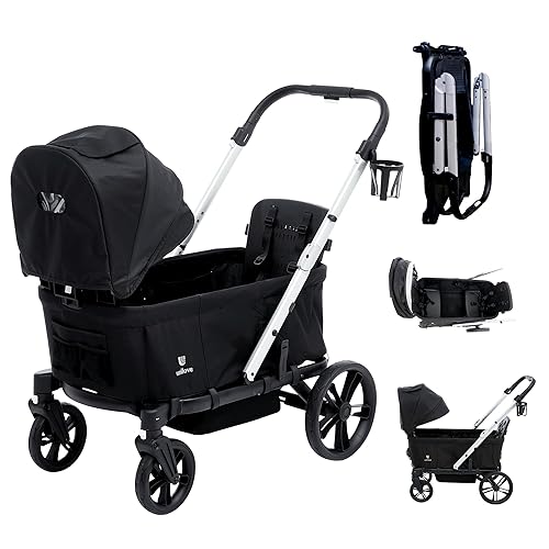 Vista 3 de Unilove Trio Trolly Wagon - Portabebés para asiento de coche con adaptador de cochecito, cojín, portavasos y cesta de la compra