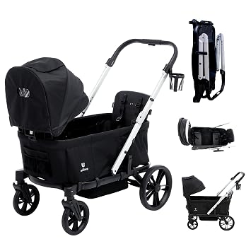 Unilove Trio Trolly Wagon Stroller Foldable Stroller Wagon for 2 Kids