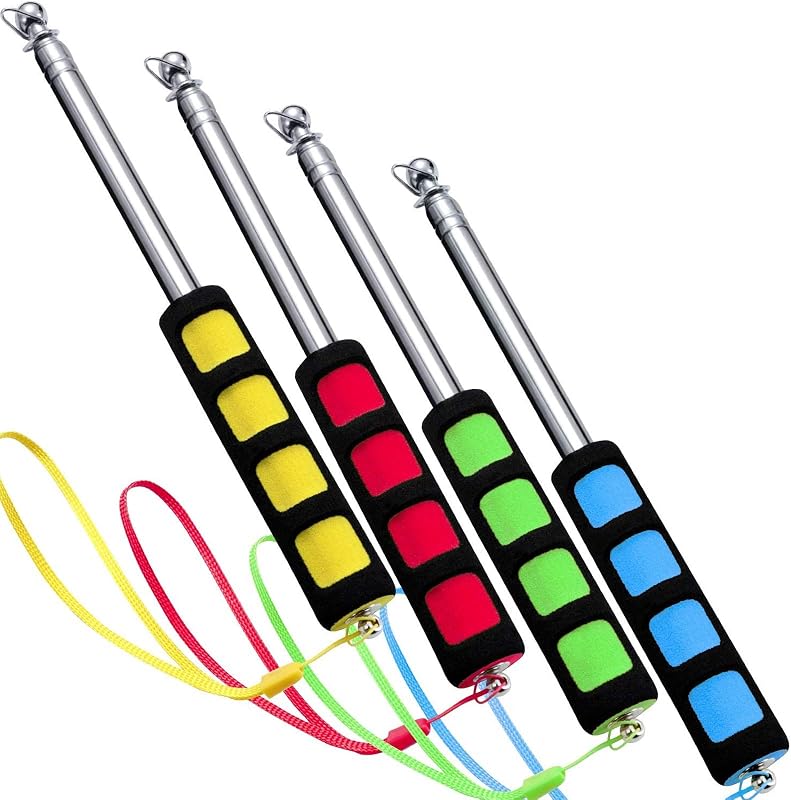 4 Pieces Telescoping Pointer Whiteboard Teacher Pointer Retractable Teaching Extends to 47 Inch for Presentation Classroom Tour Guide