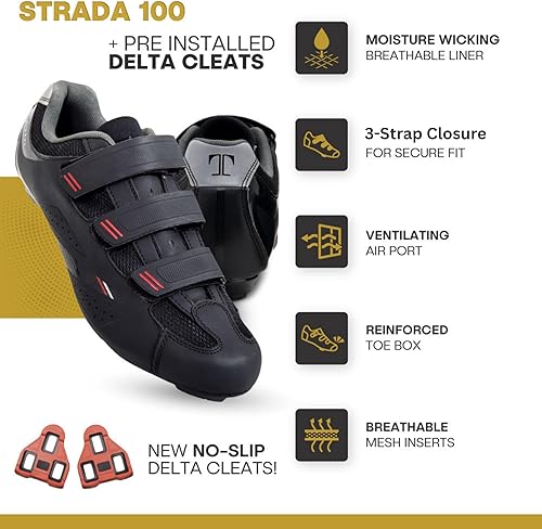 Miniatura 2 de Tommaso Strada Mens SPD & Peloton ShoesReady-to-Ride with Peloton Delta Cleat or SPD Cleats for Indoor BikesExplore Vareity Cycling Shoes & Bike