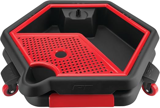 Performance Tool W4074 2 in 1 Drain Pan and Tool Caddy - Conveniently Collects Oil and Organizes Tools for Automotive Repairs