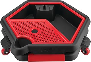 Performance Tool W4074 2 in 1 Drain Pan and Tool Caddy - Conveniently Collects Oil and Organizes Tools for Automotive Repairs
