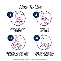 Vista 6 de Veet Crema depilatoria facial de 3 minutos para mujeres, crema depilatoria con aloe vera orgánico, kit de eliminación de vello facial de 2 piezas