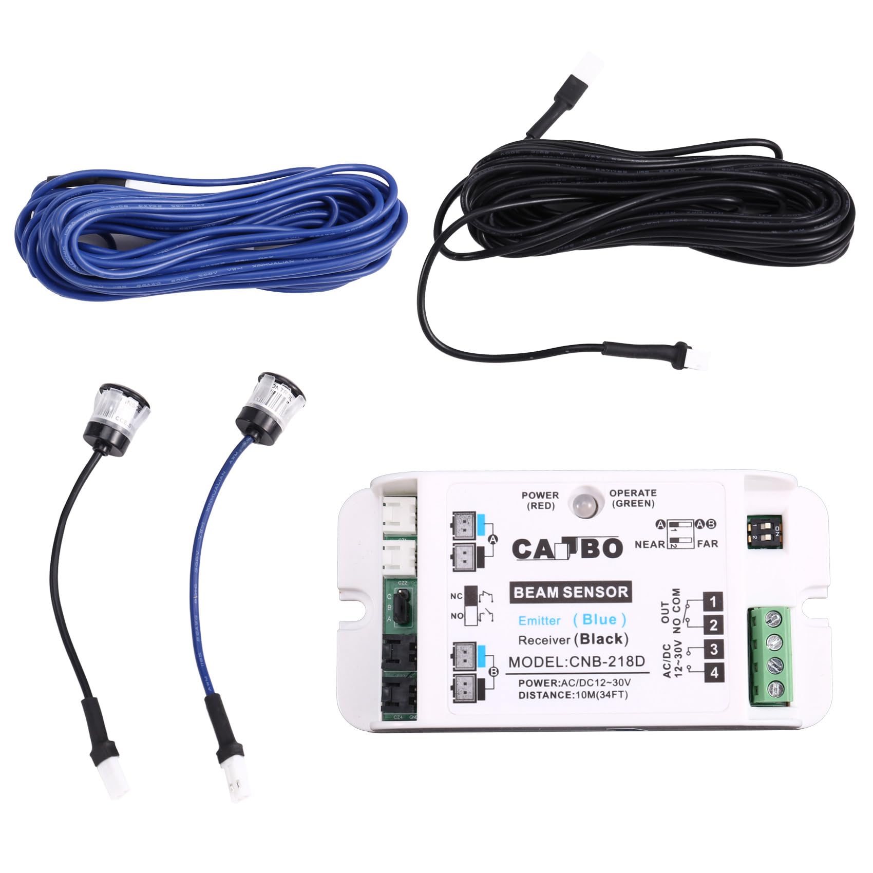 Udsknv[Ksl As Shown White Beam Photoelectric Sensor Detector 10M/30Ft Distance For Auto-Door System Single Beam