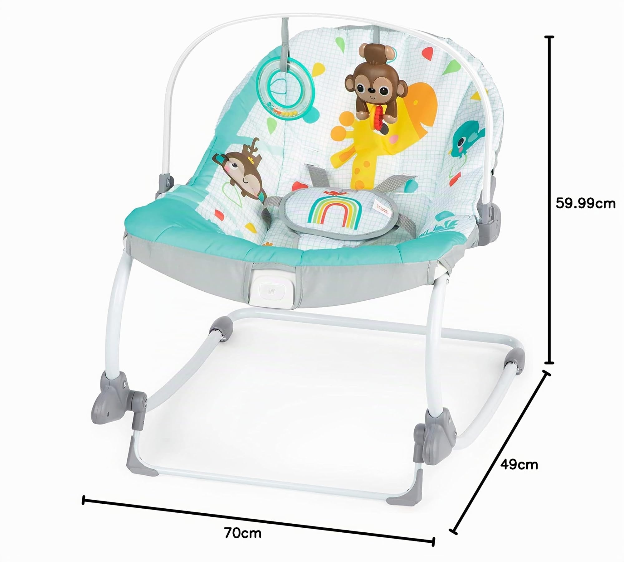 Bright Starts, Sdraietta per neonati e bimbi Wild Vibes, con vibrazioni, Unisex, 0+ mesi