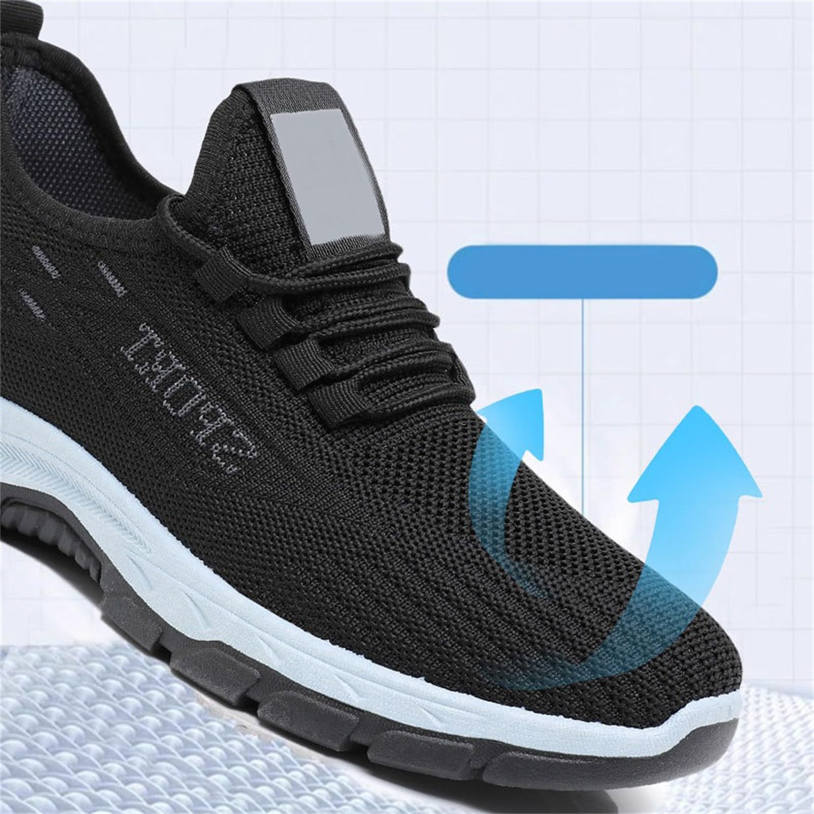 Zapatillas ortopédicas de malla transpirables para hombre, zapatos de aumento de altura ajustable para correr