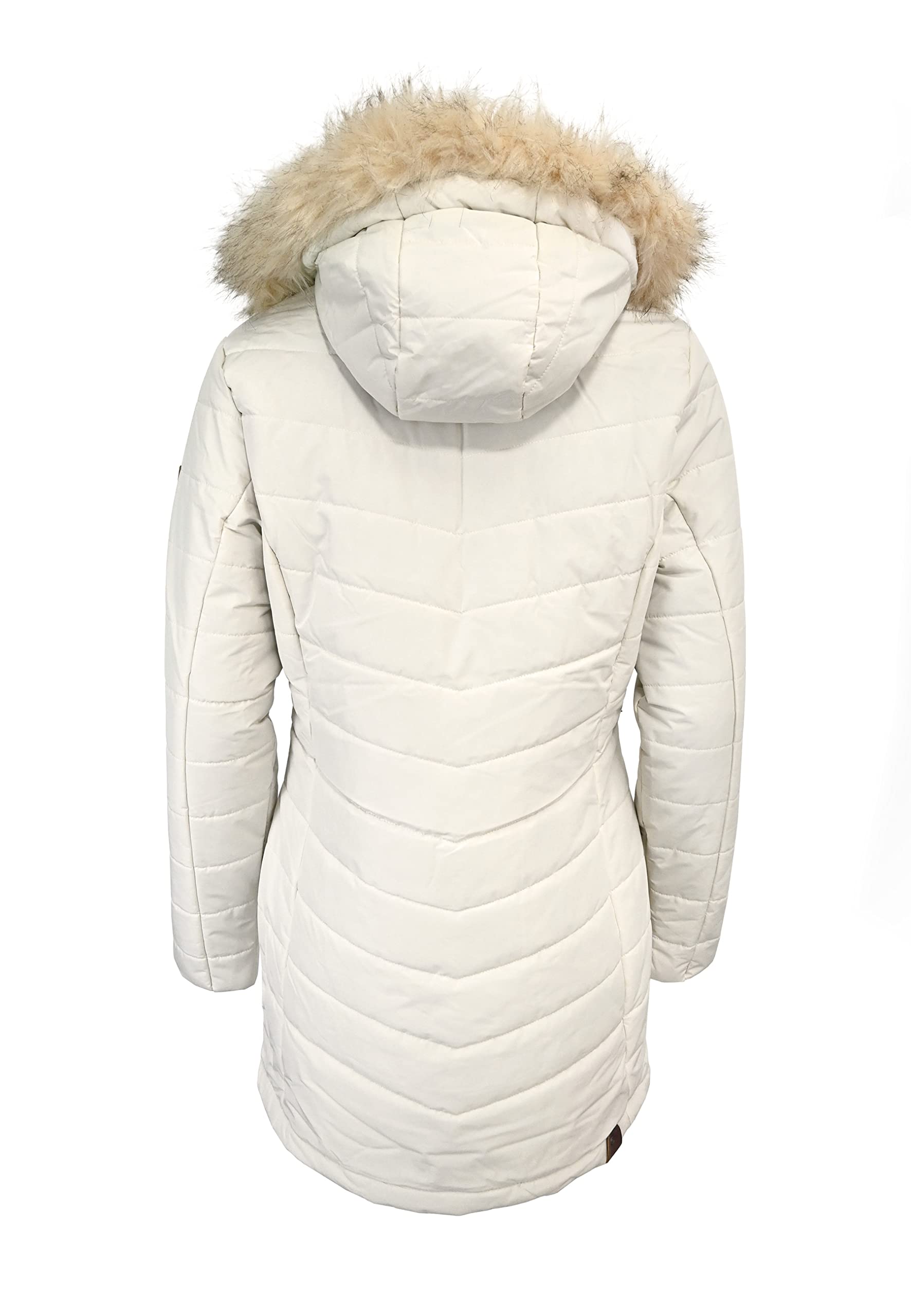 MADSea Damen Steppmantel 6119* warmgefüttert abnehmbare flauschige Kapuze