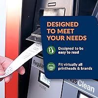 Vista 2 de CONTROLTEK Rollos de papel térmico para impresoras de punto de venta - 2-1/4 x 80 pies - Papel de recibo - Fácil de leer - Se adapta a la mayoría