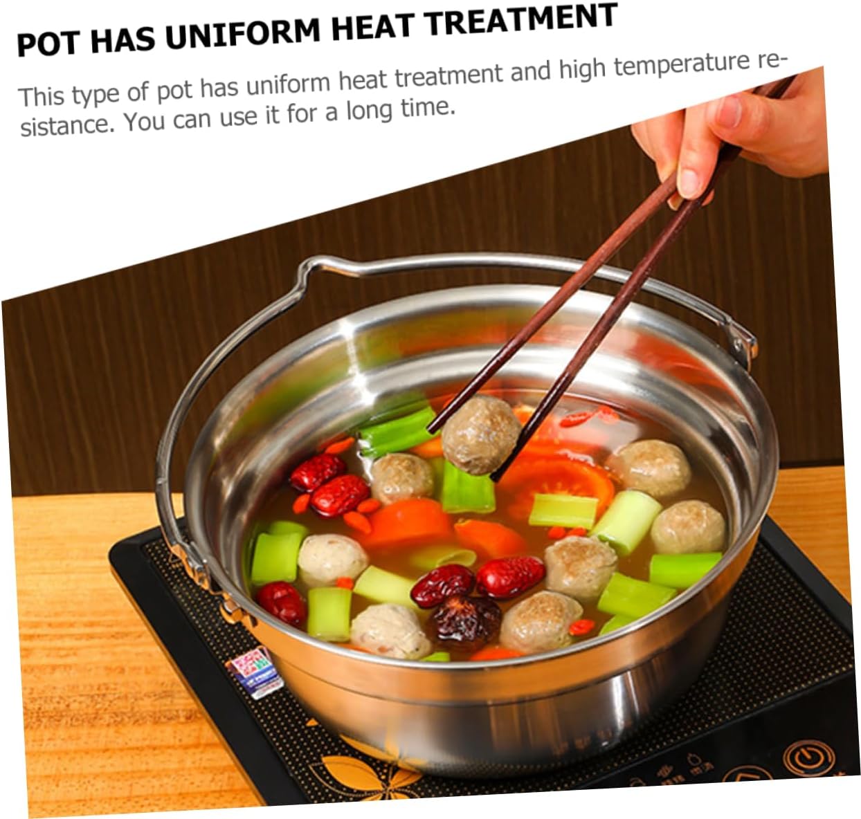 1set Stainless Steel Camping Pot Multi-use Hanging Cookware for Outdoor Cooking Soup Ramen and More and Easy to Clean for Camping and Hiking