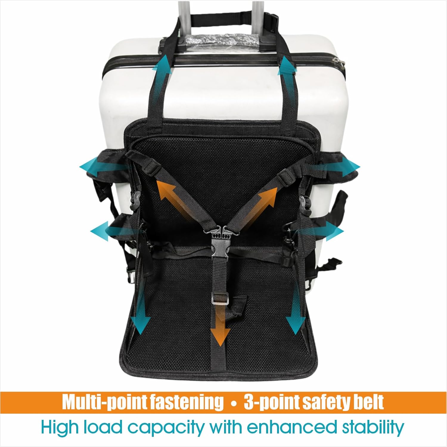 Suitcase Child Seat Attachment for Kids, Portable Luggage Seat for Toddler Travel, Foldable Carry-On Luggage Seat with Adjustable Straps, Travel Helper for Airport Use