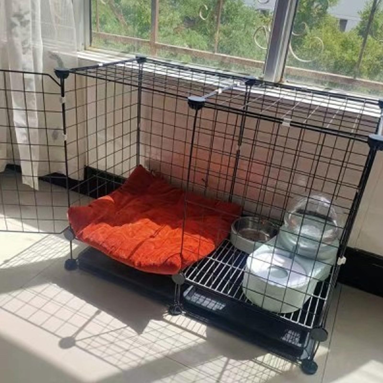 Gabbia per Cani e Gatti XXL in Metallo - Gabbia Trasporto Auto con Vassoio Lavabile e Estraibile (145 * 49 * 59cm)