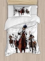 Vista 257 de Ambesonne Juego de funda de edredón color menta, líneas onduladas horizontales a rayas blancas abstractas de tonos suaves, exhibición de arte