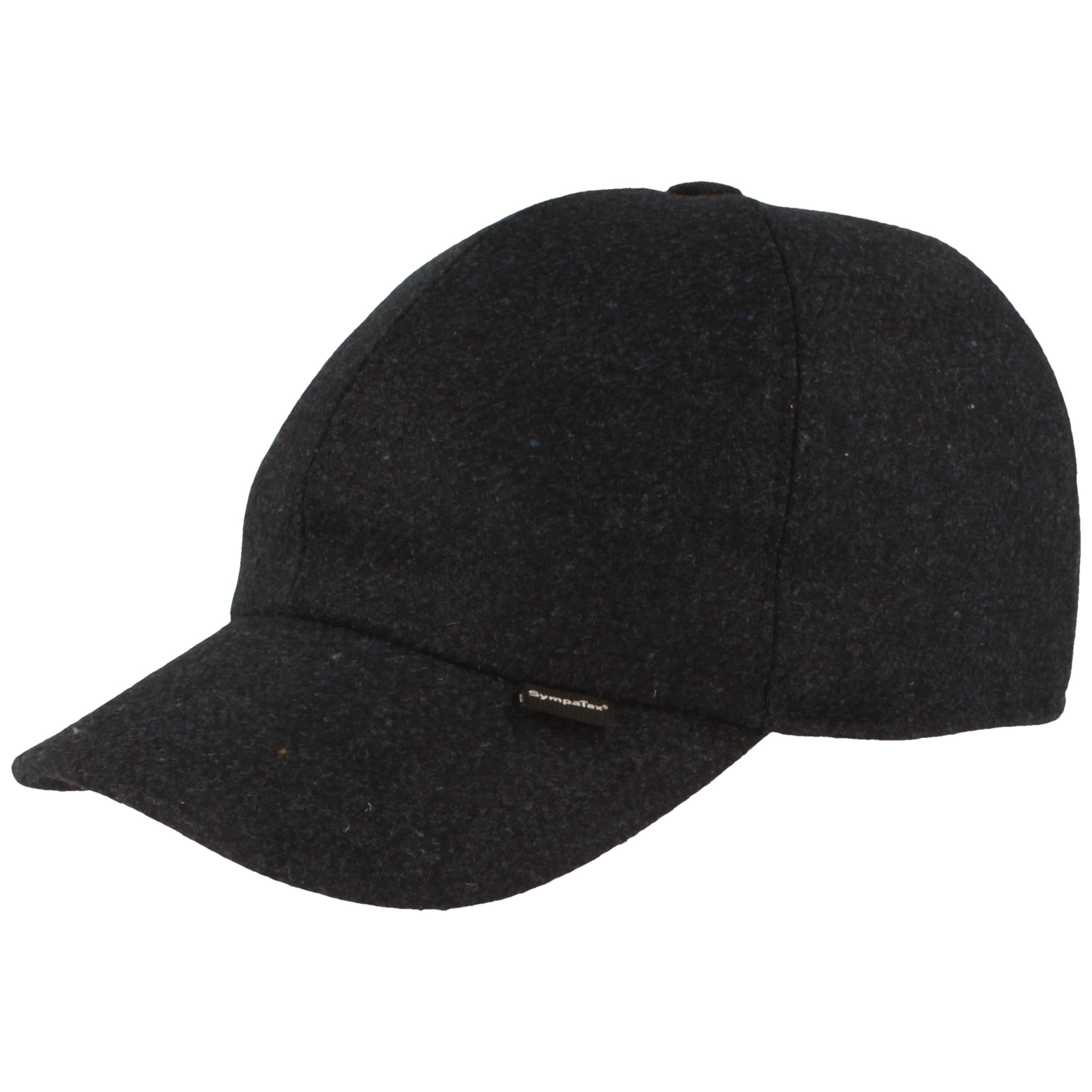 Breiter Gorra de béisbol de invierno para hombre, con membrana Sympatex y orejeras abatibles, de lana con forro interior suave, azul marino 64, azul, 64