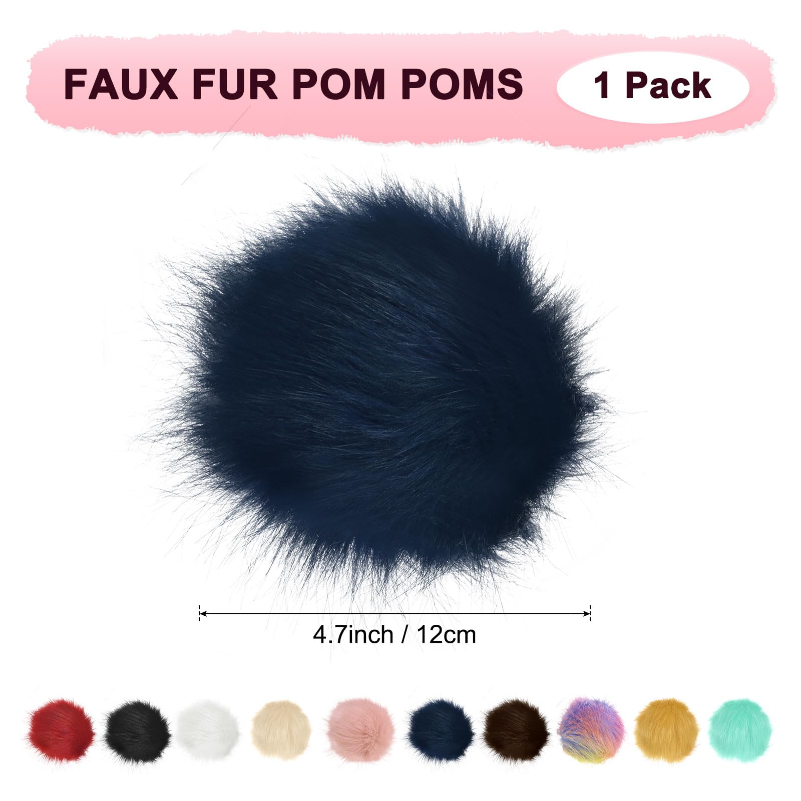 M METERXITY 1-Pack Faux Fur Pom Poms - Image 3
