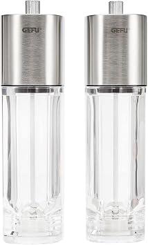 Gefu Pepper and Salt Mill, Accessories for Spices, Ceramic Grinder, 2 Pieces, 34620