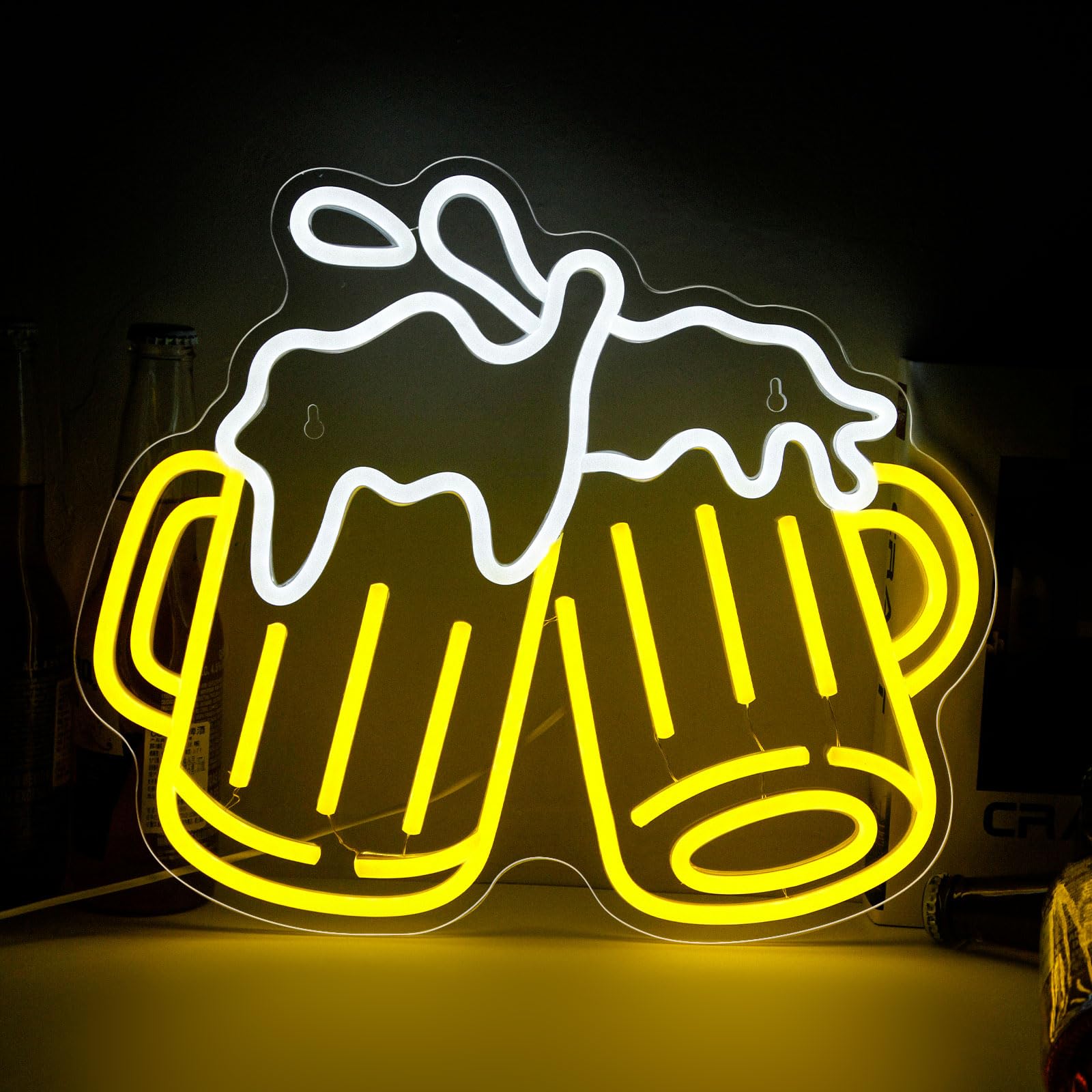 Beer Neon Sign for Wall Decor Dimmable Bar Neon Sign Led Beer Neon Lights Signs Neon Beer Sign for Man Cave Beer Bar Pub Store Bedroom Restaurant Club Hotel Party Decor Gifts