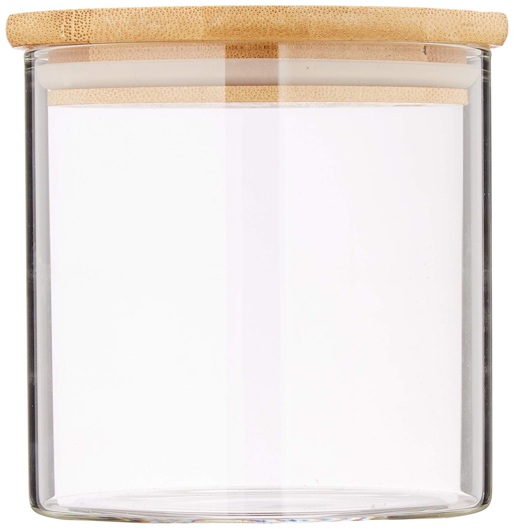 Relaxdays Lot de 3 bocaux en verre, couvercle bambou