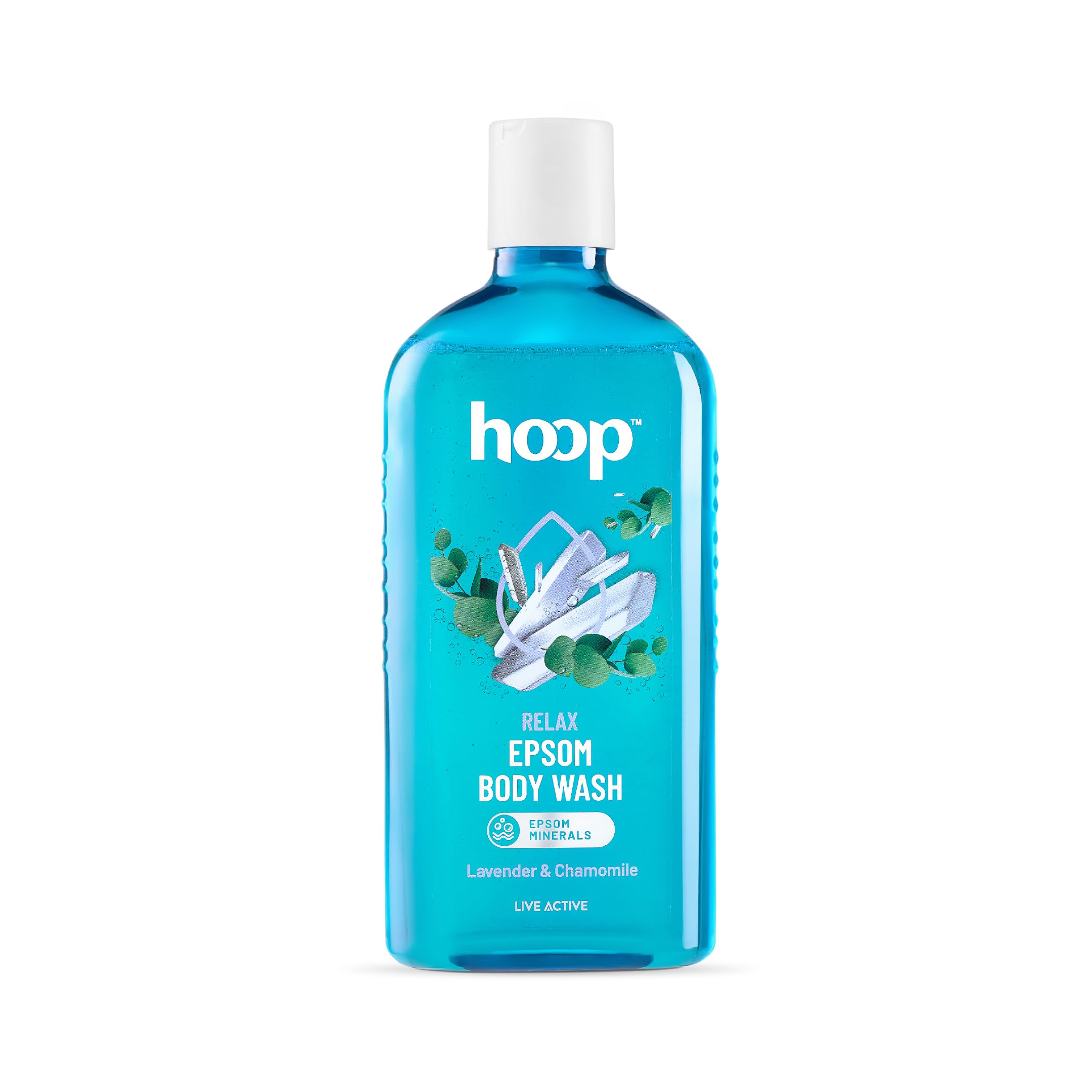 hoop Epsom Body Wash | Epsom Salt Body Wash For Shower, Hand & Foot Soak, Workout Recovery, Bath Salt, Relaxation, Skin, Feet, Lavender | 300 ml