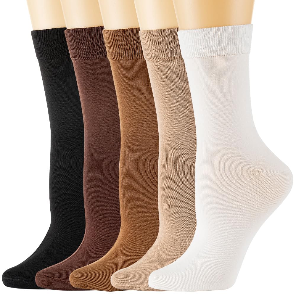 Losa Kute 5/10 Pairs Crew Socks for Women Soft Cotton Socks Size 5-9 9-11
