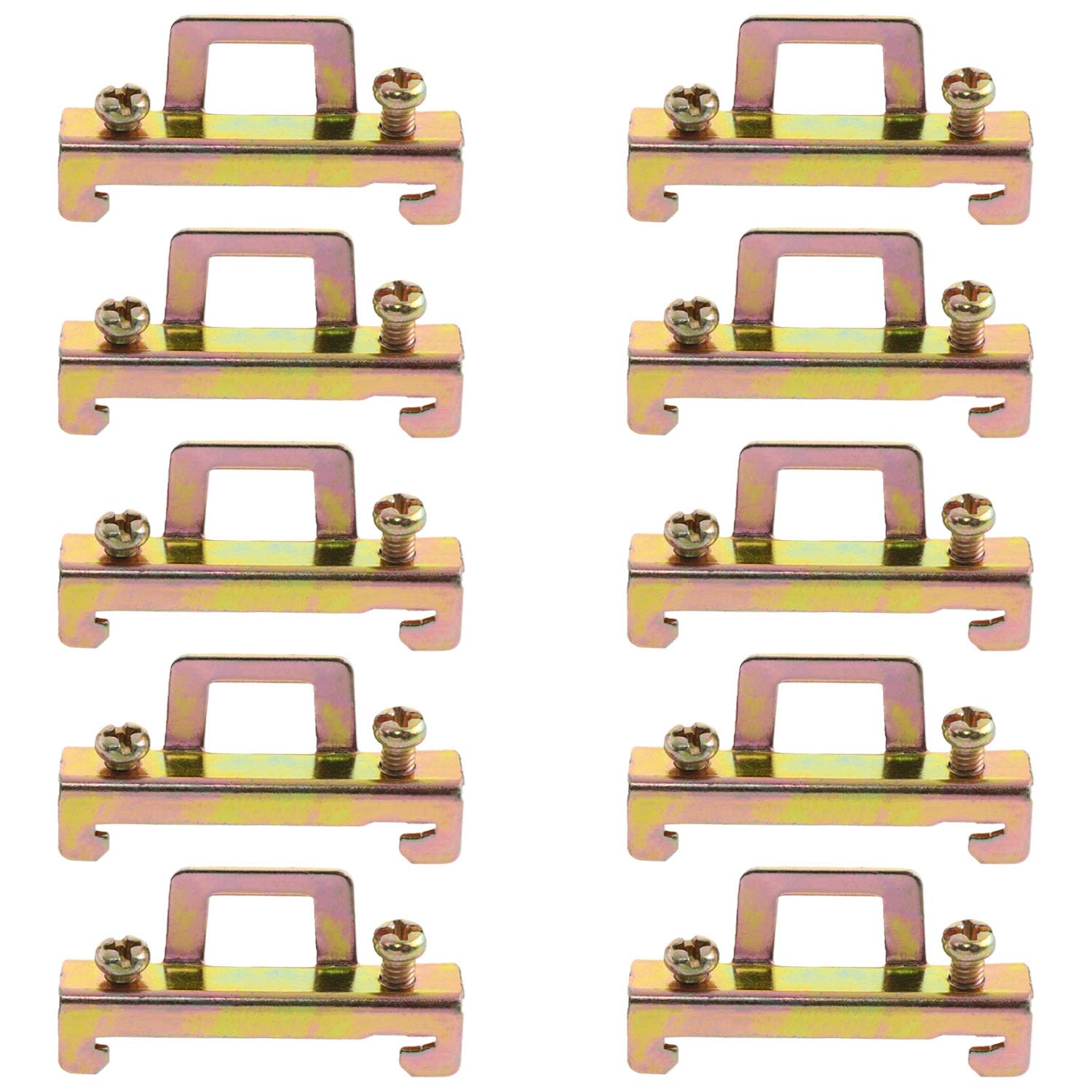 DIN Color Galvanized Guide Rail Terminal Block end Plug mounting clamp Single Layer Terminal Block Suitable for Household appliances, Electronic Circuits, Distribution Boxes, etc. 10 PCS