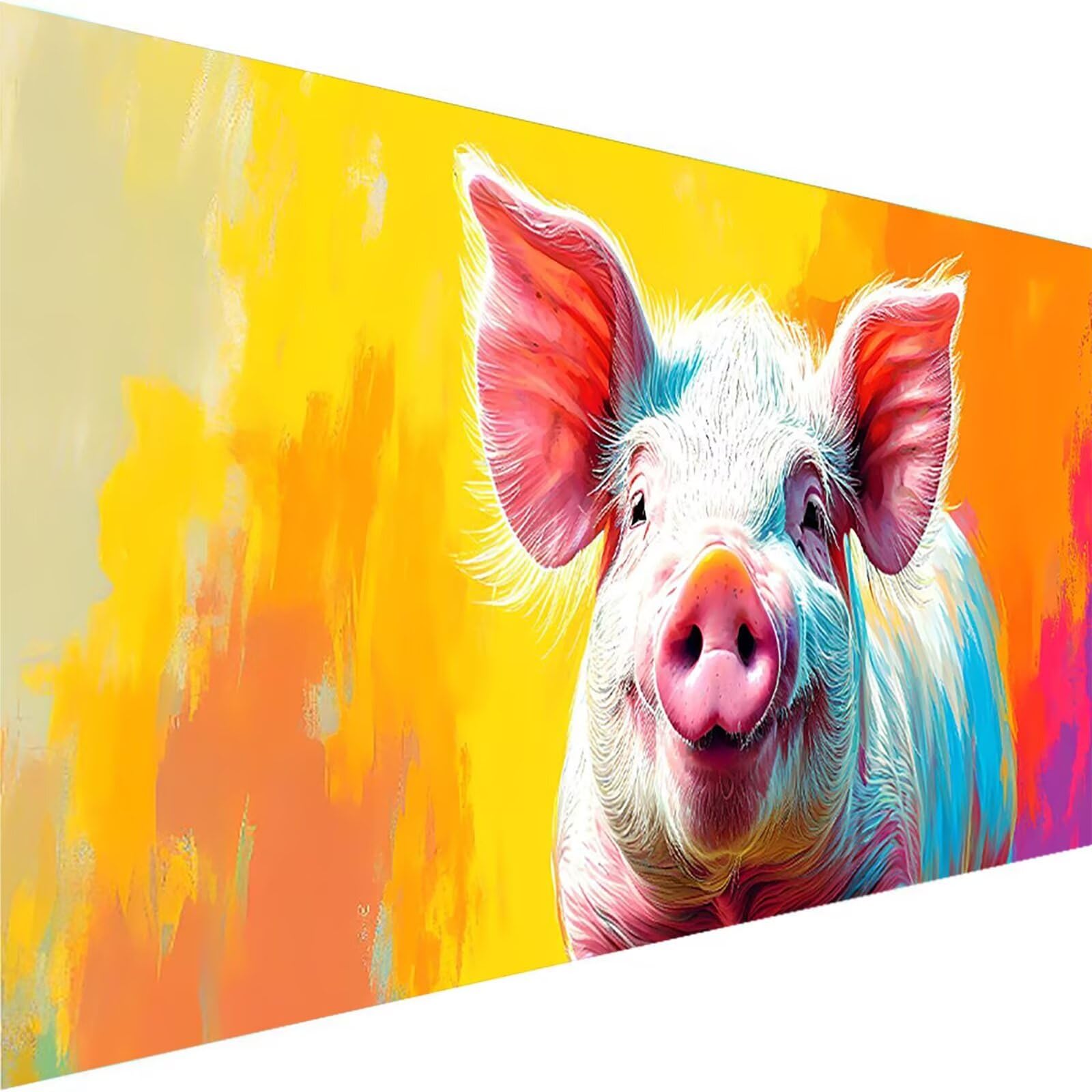 Malen nach Zahlen Kinder Tier Malen Nach Zahlen Erwachsene, Geschenke für Mädchen Junge Bastelset Set, Malen nach Zahlen Schwein | Malen nach Zahlen Ohne Rahmen, (60x120cm) Bastelset Erwachsene 8-Q