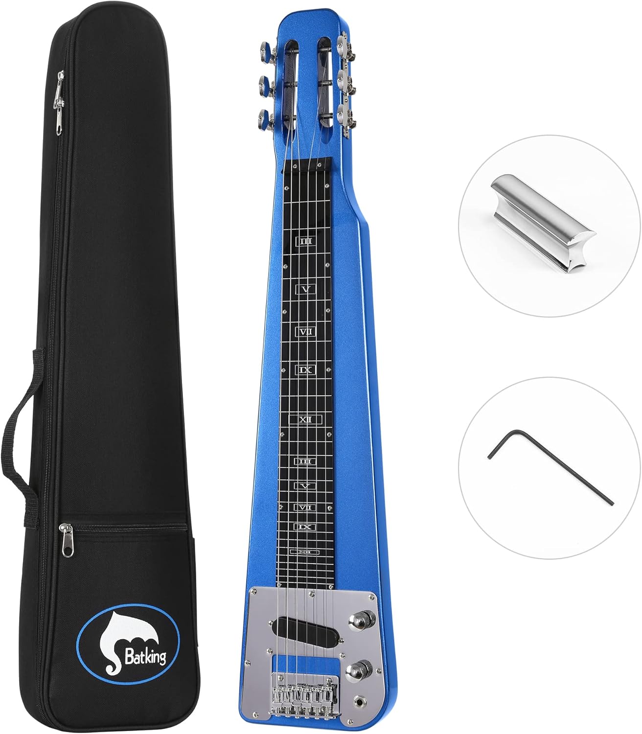 Batking Lap Steel Guitar 6 String Slotted Head Stock